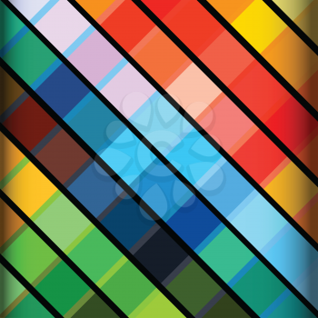 Abstract Background with Multicoloured Stripes Over Black