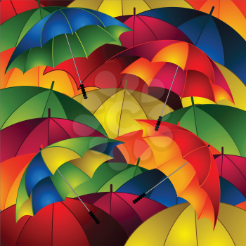 Multicolours Close Up Umbrellas Background