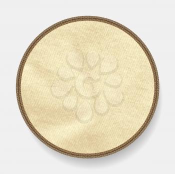 Circular Leather Border With Blank Copy Space Crumbled Material Over White Background With Shadow