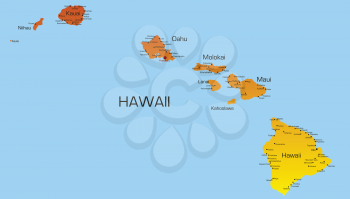 Royalty Free Clipart Image of a Map of Hawaii