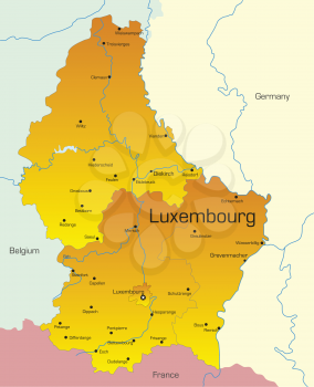 Royalty Free Clipart Image of a Map of Luxembourg