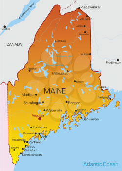 Royalty Free Clipart Image of a Map of Maine