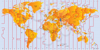 Royalty Free Clipart Image of a Map of the World
