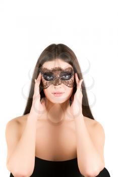 Royalty Free Photo of a Woman Wearing a Mask