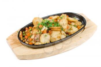 Royalty Free Photo of Fried Potatoes With Meat and Vegetables