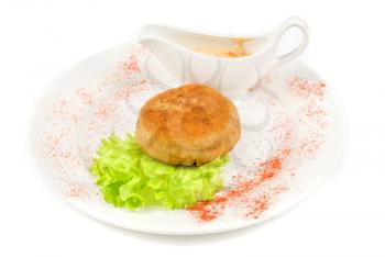 Royalty Free Photo of a Beef Cutlet on a Plate