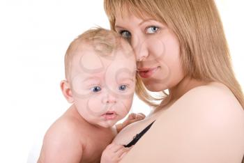 Royalty Free Photo of a Mother Holding Her Son