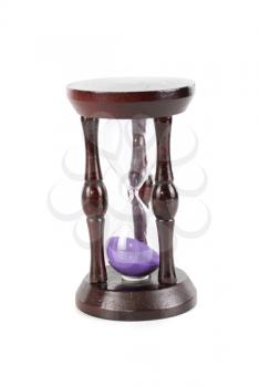 hourglass closeup isolated on a white background