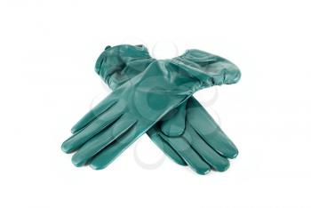 Royalty Free Photo of Green Leather Gloves