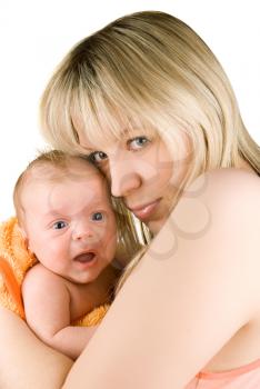 Royalty Free Photo of a Mother Holding Her Son