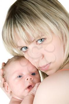 Royalty Free Photo of a Mother Holding Her Son