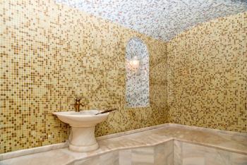 Royalty Free Photo of a Turkish Bath With Ceramic Tile in Roman Style