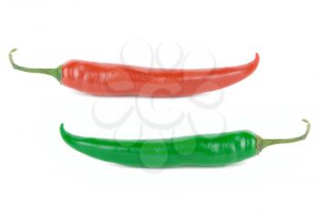 Royalty Free Photo of Red and Green Hot Chili Peppers
