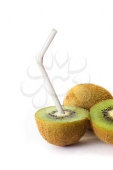 Royalty Free Photo of Kiwis with Straws