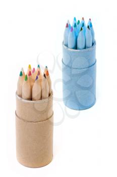 Royalty Free Photo of Pencil Crayons in Holders