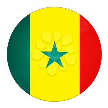 Abstract illustration: button with flag from Senegal country
