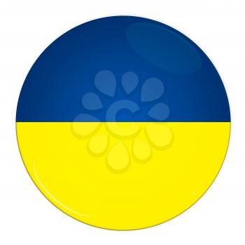 Abstract illustration: button with flag from Ukraine country