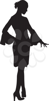 Vector  beauty girl posing silhouette