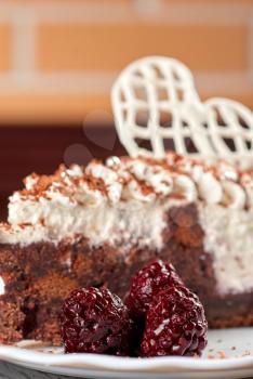 fresh baked blackberry cake close up photo