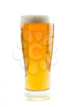 Glass of beer isolated on a white background