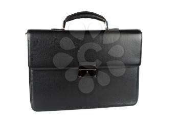 black male briefcase isolated on white background