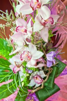 close up of beautiful wedding bouquet