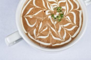 Bowl of cream of mushroom soup
