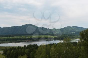 Beautiful summer Manzherok Lake In Altai.