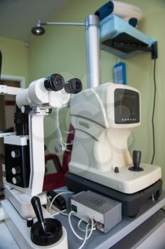 Modern medical equipment in the ophthalmology office