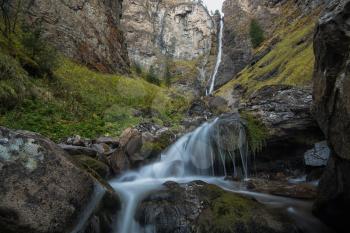 Waterfall on river Shinok in Altai mountains, Siberia, Russia