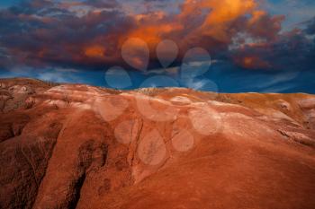 Mars landscape with beauty sky sunset