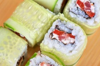 Japanese cuisine - cucumber sushi rolls