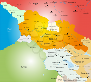 Vector detailed map of georgia