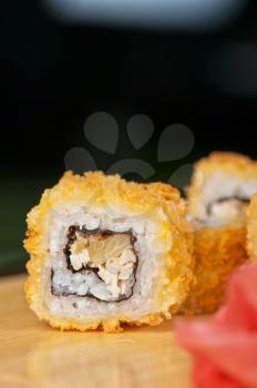 Japanese cuisine - hot sushi roll