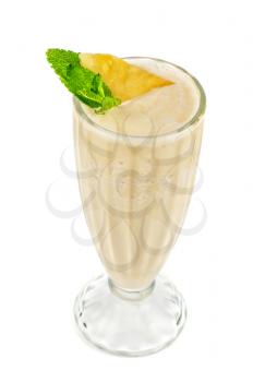 pineapple milk cocktail on a white