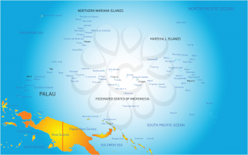 Vector color map of Palau