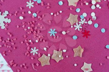 Christmas color background with snowflakes