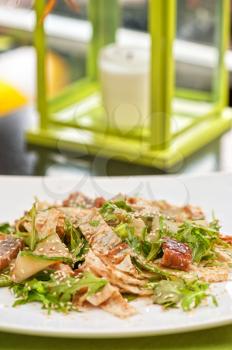 Salad with smoked eel. Japanese food