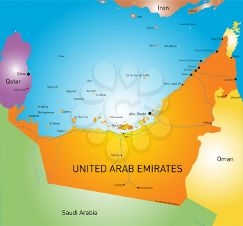 Vector color map of United Arab Emirates