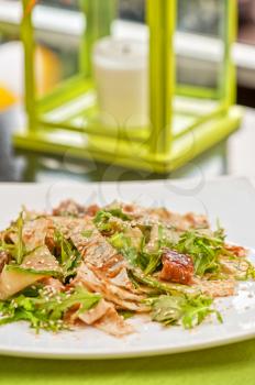 Salad with smoked eel. Japanese food