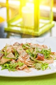 Salad with smoked eel. Japanese food