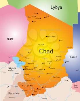 Vector color map of Chad