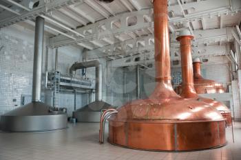 Brewing production - metal beer tanks