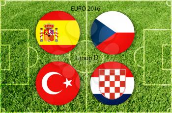 Euro cup group D, illustration on white