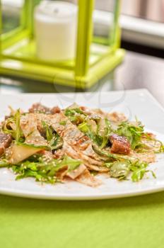 Salad with smoked eel. Japanese food