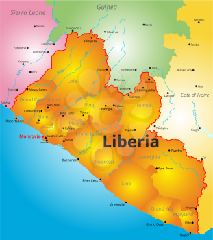 Vector color map of Liberia country