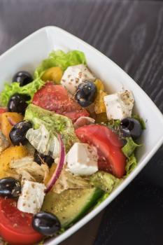 Greek salad (feta cheese, olive and vegetables)