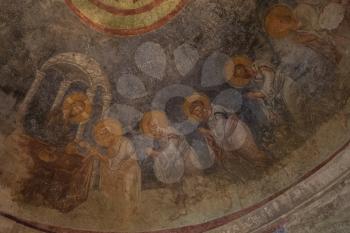 Demre, Turkey - July, 2015: Fresco in the Church of St. Nicholas in Demre, Turkey