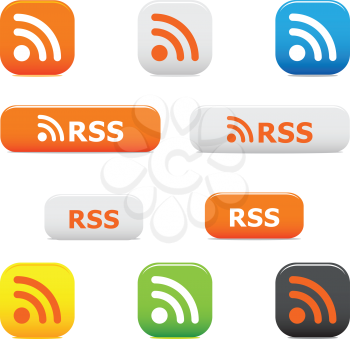 Royalty Free Clipart Image of RSS Buttons
