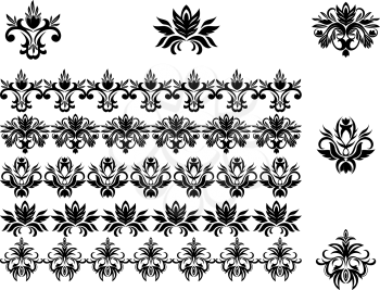 Royalty Free Clipart Image of a Set of Victorian Elements